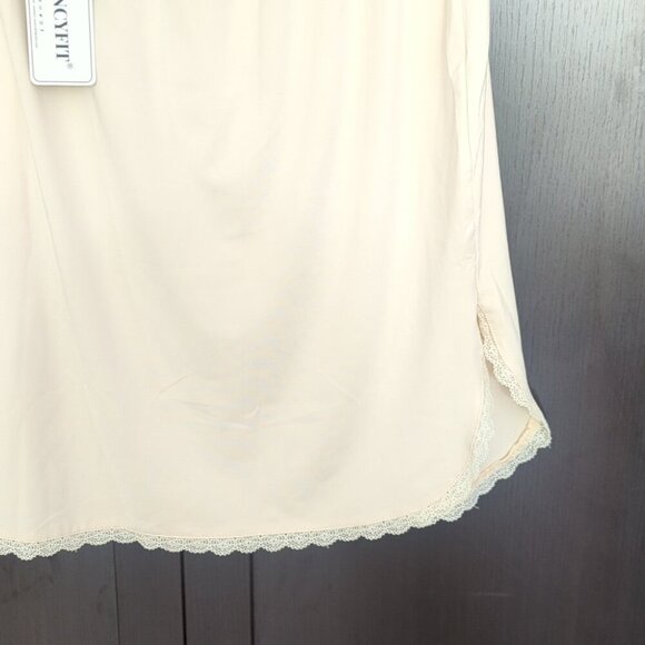 Mancyfit Cream Satin Chemise Skirt Slip with Elastic Waistband - Size XL NWT - Picture 5 of 8